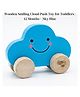 Wooden Smiling Cloud Push Toy with Smooth Rolling Wheels I 12 Months+ - Sky Blue
