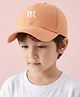 Vritraz Woven M Letter Embroidered Baseball Cap - Orange - Circumference 52-56 Cms