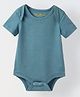 Spunkies Cotton Jersey Knit Half Sleeves Solid Onesie - Teal