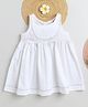 BAATCHEET Cotton Woven Sleeveless Thread Work Detailed  Dress - White