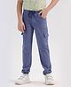 CHILINS Cotton Knit Solid Joggers - Blue