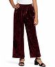 CHILINS Velvet Knit Solid Pants - Maroon