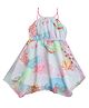 Funshine Georgette Woven Sleeveless Sea Life Printed Handkerchief Hem Dress - Aqua