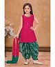 Lagorii Silk Woven Sleeveless Sequins Embellished Kurti & Patiala With Dupatta Set - Pink