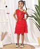 NEUDIS Knit Sleeveless Sequin Embellished Crop Top & Skirt Set - Red