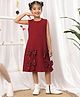 NEUDIS Knit Sleeveless Sequin Embellished Bow Applique Detailed Dress - Wine