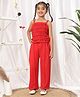 NEUDIS Knit Sleeveless Sequin Embellished Top & Trouser Set -  Red