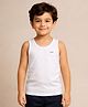 Kidbea Bamboo Knit Sleeveless Solid Vest - White
