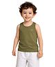 Kidbea Bamboo Knit Sleeveless Solid Vest - Olive Green
