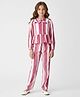 Bella Moda Cotton Woven Peasant Sleeves Abstract Printed Coordinating Top & Pant Set - Pink