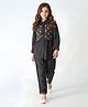 Bella Moda Cotton Woven Full   Sleeves Floral Embroidered Shirt Styled Top & Pant Set - Grey