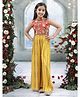 Little Bansi Muslin Woven Sleeveless Floral Embroidered  Top & Palazzo Set - Yellow