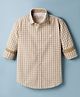Junior Killer Cotton Woven Full Sleeves Checkered Shirt - Beige