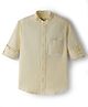 Junior Killer Cotton Woven Full Sleeves Solid Color Shirt - Yellow