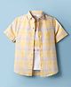 Junior Killer Cotton Woven Half Sleeves Checkered Shirt & Inner Tee - Yellow