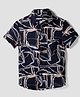 Junior Killer Woven Half Sleeves Abstract Printed Shirt - Navy Blue