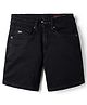 Junior Killer Cotton Above Knee Length Solid Shorts With Stretch - Black