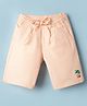 Junior Killer Cotton Mid Thigh Shorts With Beach Theme Patch - Orange