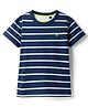 Junior Killer Cotton Elastane Woven Half Sleeves Striped T-Shirt - Navy Blue