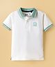 Junior Killer Cotton Elastane Woven Half Sleeves Solid Polo T-Shirt - White