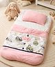 The Little Lookers Baby Wrapover with Pillow (Soft Cotton Swaddle Blanket) (Lightweight & Cozy) (Easy Button Closure) (Pink) (Pack of 1)