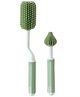 The little lookers Silicone Bottle Cleaning Brush Set (Flexible Deep Cleaning) (BPA Free & Gentle Bristles) (Ergonomic Handle) (Green) (Pack of 2)