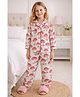 Piccolo Cotton Woven Full Sleeves Mushroom Printed Coordinating Shirt & Pajama  Night Suit - White
