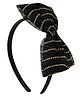 Aye Candy Glitter Embellished Bow Applique Detailed Hair Band - Black