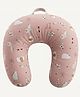 VOIDROP Printed Cotton C-Shaped Nursing & Breastfeeding Support Pillow Helper for Mother and Baby Pillow with Detachable Cover (Pink)