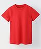 Spunkies Cotton Knit Half Sleeves Solid Tee - Red