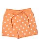 Tiny Girl Cotton Knit Polka Dots Printed Shorts - Peach