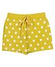 Tiny Girl Cotton Knit Polka Dots Printed Shorts - Mustard