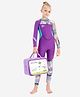 Little Surprise Box Neoprene Full Sleeves Abstract Printed Swimsuit With Free Washbag - Purple