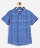 Campana Cotton Woven Half Sleeves Checked Shirt - Blue