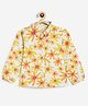 Campana Rayon Woven Full Sleeves Floral Printed Shirt Style Top - White & Orange