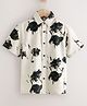 tior Half Sleeves Abstract Printed Shirt - Off White