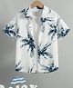 Tior Woven Half Sleeves Tropical Theme Printed Shirt - White