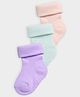 Mi Arcus Knit Set Of 3 Solid Anti Skid Socks - Multi Colour