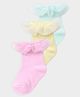 Mi Arcus Cotton Elastane Knit  Pack Of 3 Frill Detailed Socks - Multi Colour