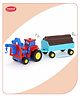 Aditi Toys Plastic Tractor Construction Toy Set, Friction Powered Tractor With Trolley, Suitable For Kids, Bis Approved - Multicolor