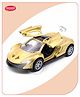 Aditi Toys Premium Metal Die-Cast Sports Racer Car, Metal Car with Realistic Engine Sound, LED Lights, Open & Close Doors, Pull Back Car Zinc Alloy for Kids, BIS Approved - Gold