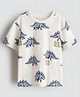 Googo Gaaga Cotton Knit Half Sleeves Dinosaur Printed Tee - Off White