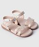 Toothless Beads Embellished Velcro Closure Sandal - White