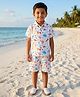BT DEZINES Cotton Blend Woven Half Sleeves Animal Printed Coordinating Shirt & Shorts Set - Multi Colour