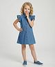 Creative Kids Denim Woven Sleeveless Solid Dress - Blue