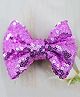 Little Miss Cuttie Sequins Embellished Bow Applique Detailed Alligator Hair Clip - Light Purple