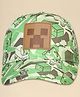 Kidsville Cotton Blend Knit Minecraft Featuring Creeper Printed & Patch Detailed Cap  - Green - Circumference - 54cms
