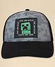 Kidsville Cotton Blend Knit Minecraft Featuring Creeper Printed & Patch Detailed Cap  - Black - Circumference - 54cms