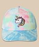 Kidsville Cotton Blend Knit Tie & Dye Unicorn Embroidered Cap - Blue - Circumference 54 Cms