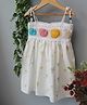 Woonie Cotton Hand Knitted Sleeveless Crochet Detailed Dress - White